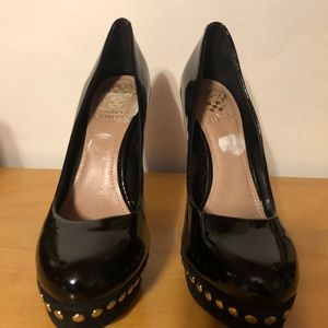 Vince Camuto Patent and Suede Studded Heels Sz. 8